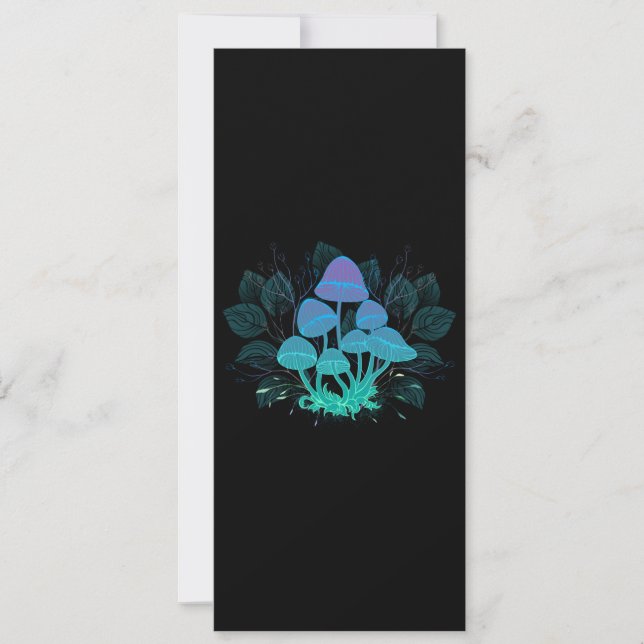 Cartão De Festividades Toadstools em arbustos (Frente)