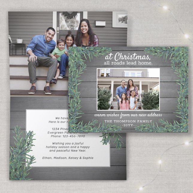 Cartão De Festividades Todas as estradas levam para casa novo endereço Xm (Criador carregado)