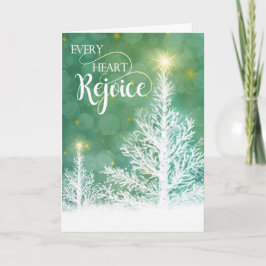 Cartão De Festividades Todo Coração se Alegra Pinheiro de Inverno Religio