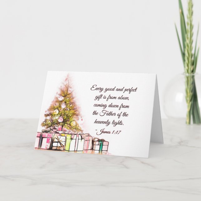 Cartão De Festividades Todos os presentes bons e perfeitos James 1:17, Na (Frente)