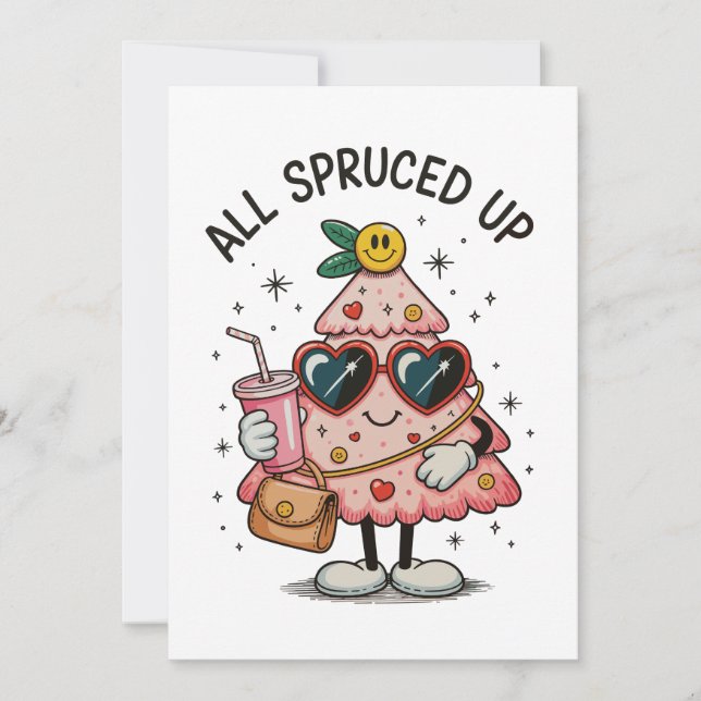 Cartão De Festividades Todos Pulverizados Na Bolsa de Árvore Rosa, Bougie (Frente)