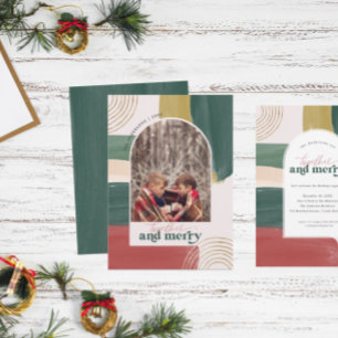 Cartão De Festividades Together & Merry   Photo Arch Modern Christmas