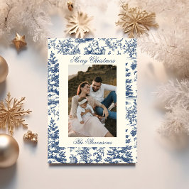 Cartão De Festividades Toile De Jouy em Chinoiserie Naval Foto Natal