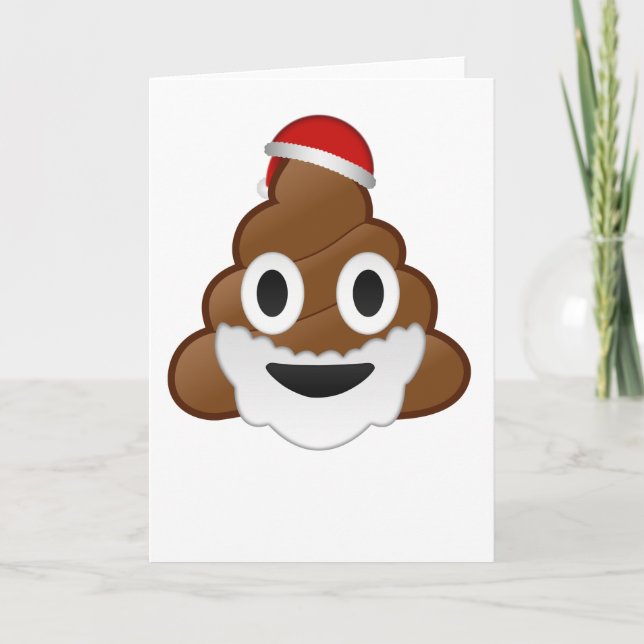 Cartão De Festividades Tombadilho engraçado Emoji do papai noel do Natal (Frente)
