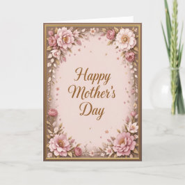 Cartão De Festividades Tons Terrestres Quentes de Dia de as mães Floral R