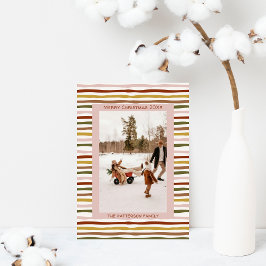 Cartão De Festividades Tons Terrosos Quentes Foto Boho Desenhada à Mão Na