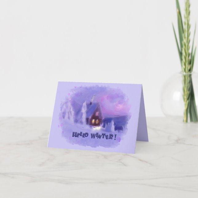 Cartão De Festividades Topo De Inverno Das Montanhas Chalet White Firs Ho (Frente)