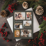 Cartão De Festividades Toque de Cinza de Colagem de Fotografias Holly Min<br><div class="desc">6 áreas de fotos em várias orientações; o "quadro" da cinza pode ser mudado para qualquer cor no editor; mais ou escale acentuações ocas para se adequar ao seu texto e fotos. Escolha suas próprias fontes também! Adicione uma mensagem à parte traseira ou mais fotos,  se desejar.</div>