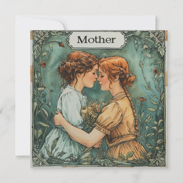 Cartão De Festividades Toque de Tender da Mãe: Desejos Expressivos (Frente)