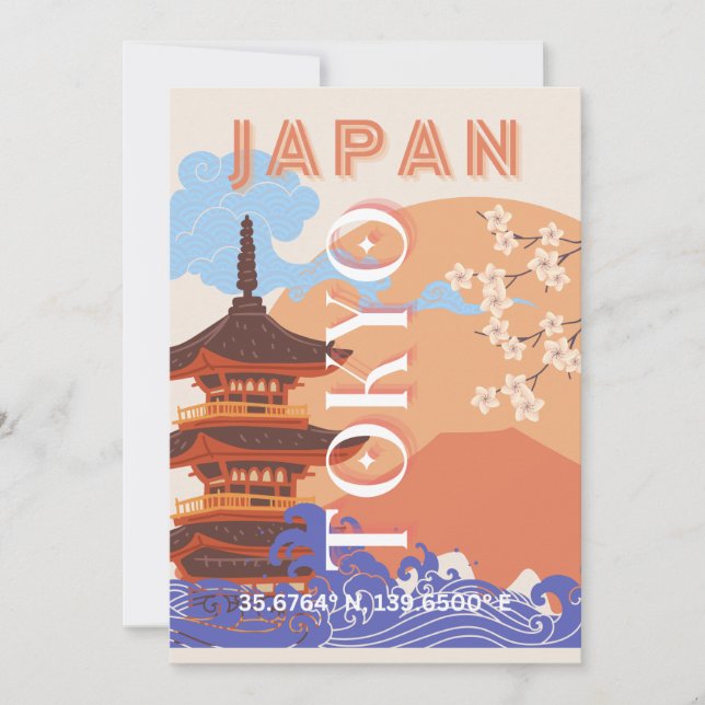 Cartão De Festividades Tóquio Japão Viagem Art (Frente)