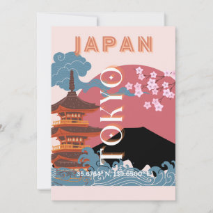 Cartão De Festividades Tóquio Japão Viagem Art, Retro-Viagem Art