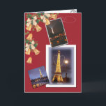 Cartão De Festividades Torre Eiffel, natal cintilante<br><div class="desc">Joyeux Noel,  de paris com amor,  cartões de natal com esboços Eiffle Tower & paris cintilantes,  mostram que você se importa o suficiente para enviar saudações encantadoras,  dentro de trabalho de arte refinada e desligamento,  foto digital original e ilustração por judithchengart</div>