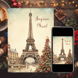 Cartão De Festividades Torre Eiffel, Natal de Paris Joyeux Noel<br><div class="desc">Capture a elegância de um Natal parisiense com nossa 'Torre Eiffel, Cartão de Natal de Paris Joyeux Noel.' Apresentando a icônica Torre Eiffel contra um pano de fundo de festivo, esta placa traz um toque de sofisticação francesa aos seus cartões de natal. Digam "Joyeux Noël" em estilo e partilhem a...</div>