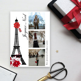 Cartão De Festividades Torre Eiffel Paris Joyeux Noel 3 Foto Natal