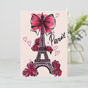 Cartão De Festividades Torre Eiffel Vintage Francês