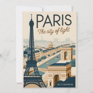Cartão De Festividades Torre Eiffel Vintage Paris França Viagem Retro