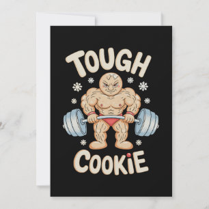 Cartão De Festividades Tough Cookie Treino de Ginásio Gingerbread Natal