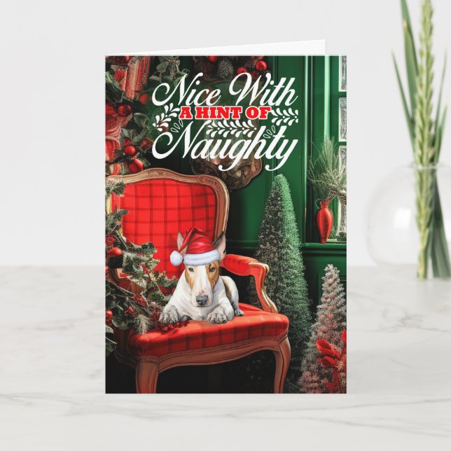 Cartão De Festividades Touro de Natal, Cachorro Maluco ou Bonito (Frente)