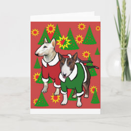 Cartão De Festividades Touro de Natal terrier