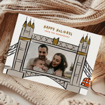 Tower Bridge London Double Decker Foto de Natal