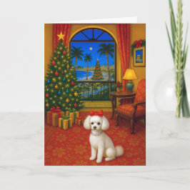 Cartão De Festividades Toy Poodle Holiday Card