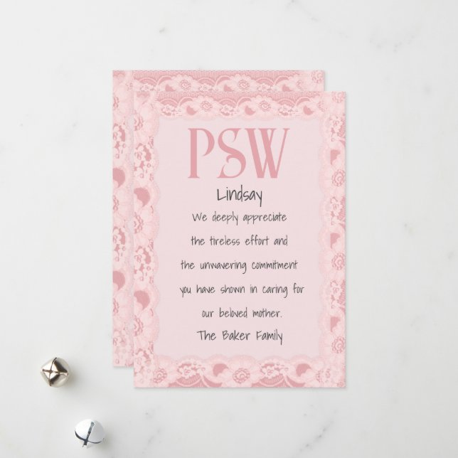 Cartão De Festividades Trabalhador de suporte pessoal (Frente/Verso In Situ)