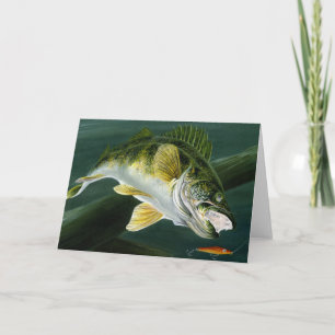 Cartão De Festividades Trabalho de arte de vitória das crianças: walleye