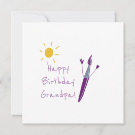 Cartão De Festividades Trabalho de arte do seu filho para o vovô