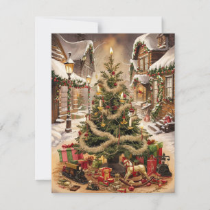 Cartão De Festividades Tradição de Natal Vintage