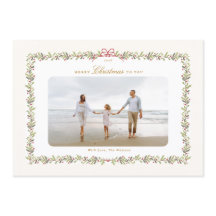 traditional bow christmas botanical 2 photo frame