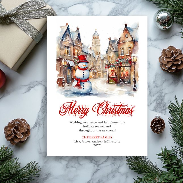 Cartão De Festividades Traditional Christmas scene greeting card (Traditional Christmas scene greeting card

)