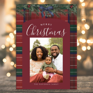 Cartão De Festividades Traditional Plaid