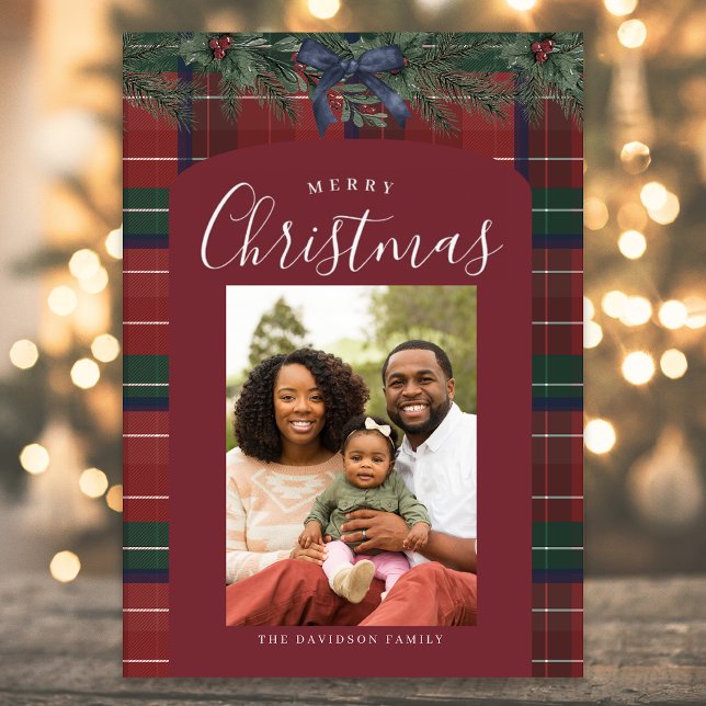 Cartão De Festividades Traditional Plaid (Criador carregado)