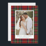 Cartão De Festividades Traditional Royal Stewart Tartan Plaid Photo<br><div class="desc">Traditional plaid pattern: festive red and green with touches of yellow gold and blue</div>