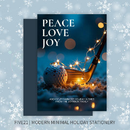 Cartão De Festividades Tranquilo Snowy Night Golf Natal