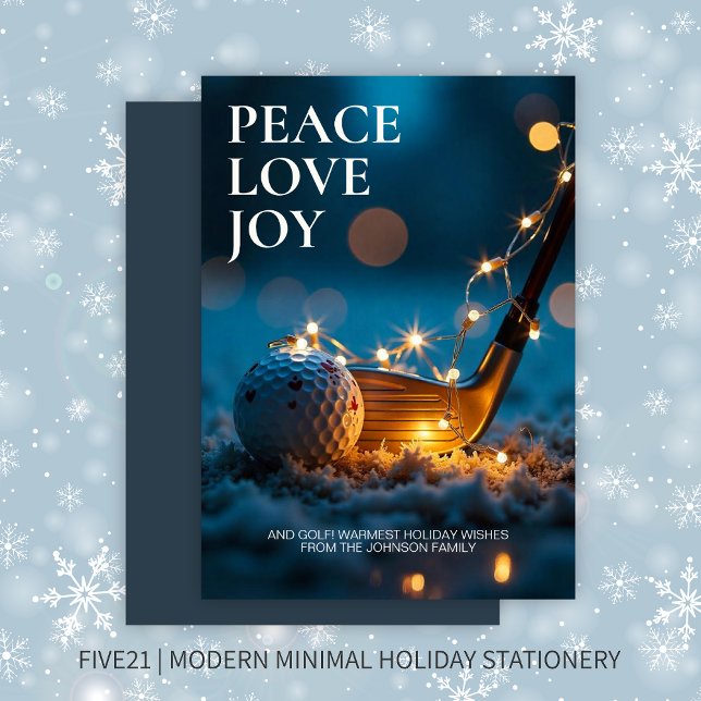 Cartão De Festividades Tranquilo Snowy Night Golf Natal (Criador carregado)