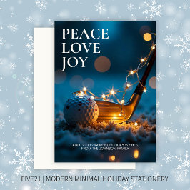 Cartão De Festividades Tranquilo Snowy Night Golf Natal