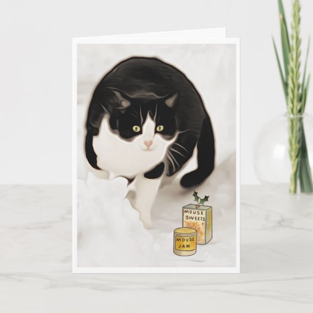 Cartão De Festividades Tratamentos de gatos de Natal (Frente)