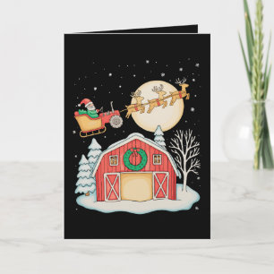 Cartão De Festividades Trator do Papai Noel Fazenda Fazendeiro Natal Agri