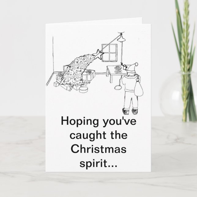 Cartão De Festividades Trave a captura do cumprimento do espírito B&W (Frente)