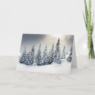 Cartão De Festividades Trees Covered With Hoarfrost And Snow