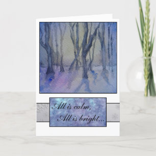Cartão De Festividades Trees In  Winter Landscape Holiday Card