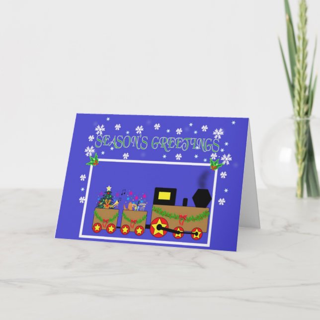 Cartão De Festividades Trem 2 do Natal (Frente)