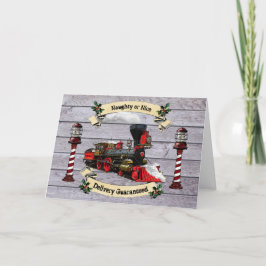 Cartão De Festividades Trem de Carvão do Papai Noel do Polo Norte