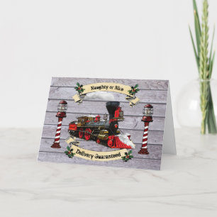 Cartão De Festividades Trem de Carvão do Papai Noel do Polo Norte