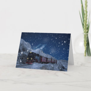 Cartão De Festividades Trem de Natal