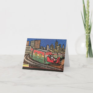 Cartão De Festividades Trem do Papai Noel CTA de Chicago