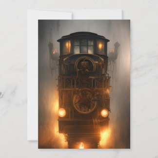 Cartão De Festividades Trem Fantasma Assombrado de Halloween