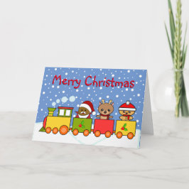Cartão De Festividades Trem Festivo de Natal