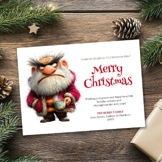 Cartão De Festividades Trending quirky Claus editable Christmas greeting